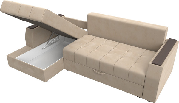 Изображение товара Диван угловой Лига Диванов Эмир БС левый (велюр бежевый)