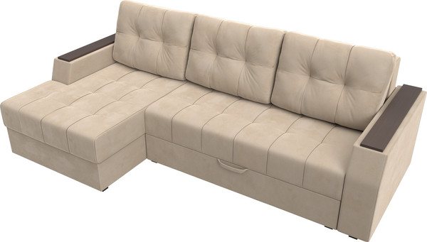 Изображение товара Диван угловой Лига Диванов Эмир БС левый (велюр бежевый)