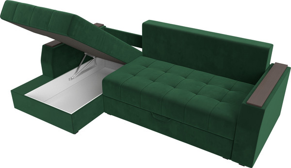 Изображение товара Диван угловой Лига Диванов Эмир БС левый (велюр зеленый)