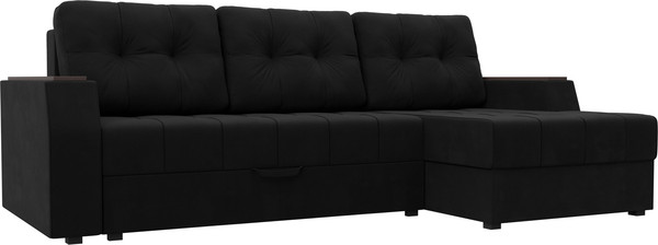 Изображение товара Диван угловой Лига Диванов Эмир БС правый (микровельвет черный)