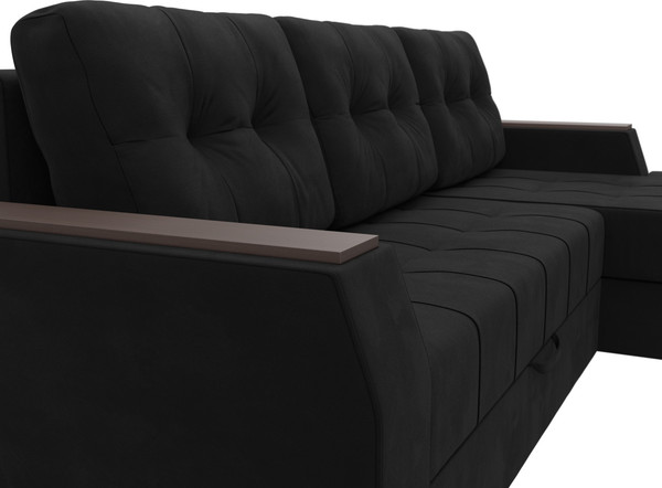 Изображение товара Диван угловой Лига Диванов Эмир БС правый (микровельвет черный)