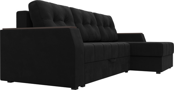 Изображение товара Диван угловой Лига Диванов Эмир БС правый (микровельвет черный)