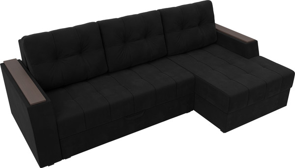 Изображение товара Диван угловой Лига Диванов Эмир БС правый (микровельвет черный)