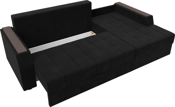 Изображение товара Диван угловой Лига Диванов Эмир БС правый (микровельвет черный)