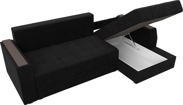 Изображение товара Диван угловой Лига Диванов Эмир БС правый (микровельвет черный)