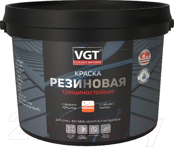 Изображение товара Краска VGT Трещиностойкая (3кг, серый)