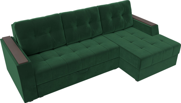 Изображение товара Диван угловой Лига Диванов Эмир БС правый (велюр зеленый)