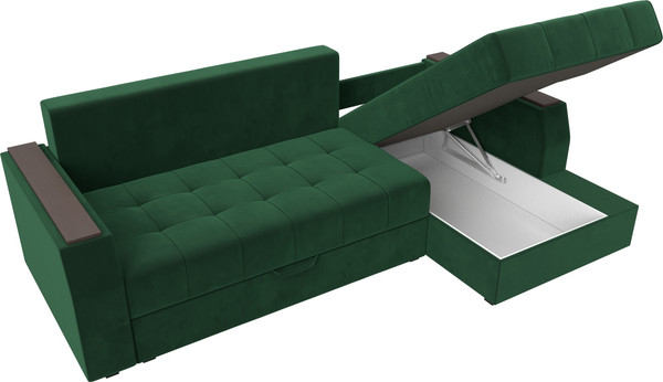 Изображение товара Диван угловой Лига Диванов Эмир БС правый (велюр зеленый)