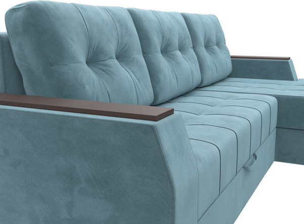 Изображение товара Диван угловой Лига Диванов Эмир БС правый (велюр бирюзовый)