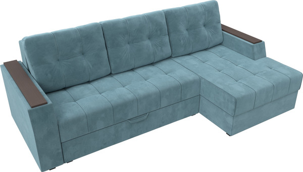 Изображение товара Диван угловой Лига Диванов Эмир БС правый (велюр бирюзовый)
