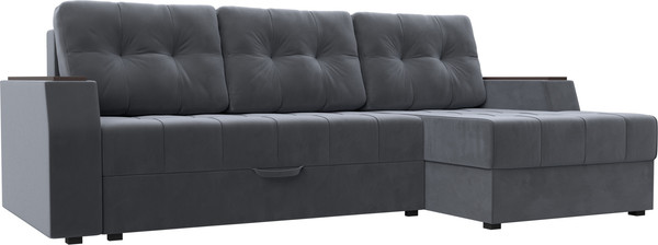 Изображение товара Диван угловой Лига Диванов Эмир БС правый (велюр серый)