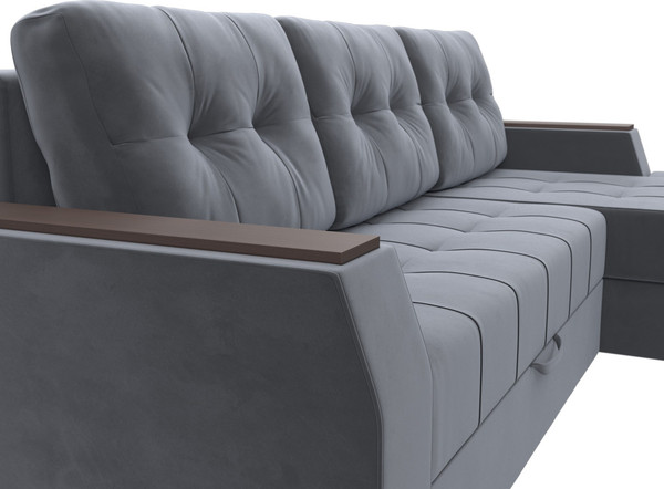 Изображение товара Диван угловой Лига Диванов Эмир БС правый (велюр серый)