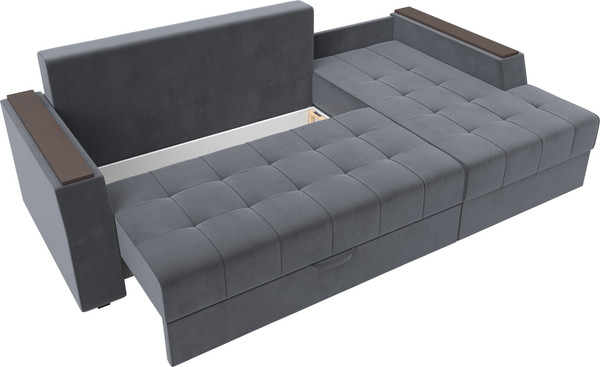 Изображение товара Диван угловой Лига Диванов Эмир БС правый (велюр серый)