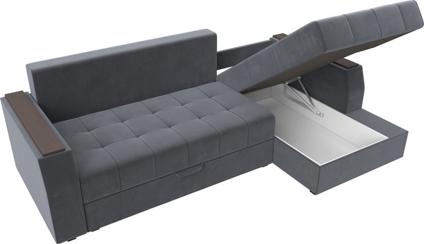 Изображение товара Диван угловой Лига Диванов Эмир БС правый (велюр серый)