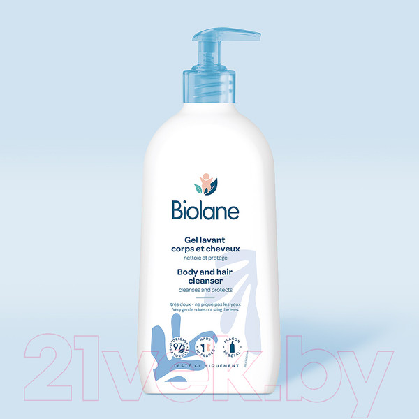 Изображение товара Гель для тела детский Biolane Гель для очищения тела и волос (350мл)