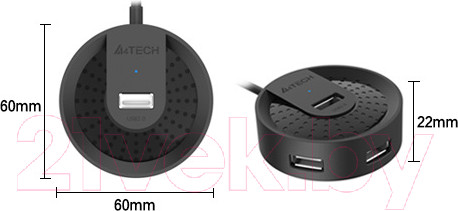 Изображение товара USB-хаб A4Tech HUB-20 (черный)