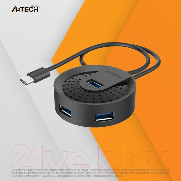 Изображение товара USB-хаб A4Tech HUB-30C (черный)