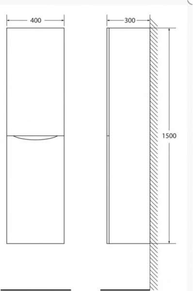 Изображение товара Шкаф-пенал для ванной BelBagno FLY-MARINO-1500-2A-SC-CO-P-R