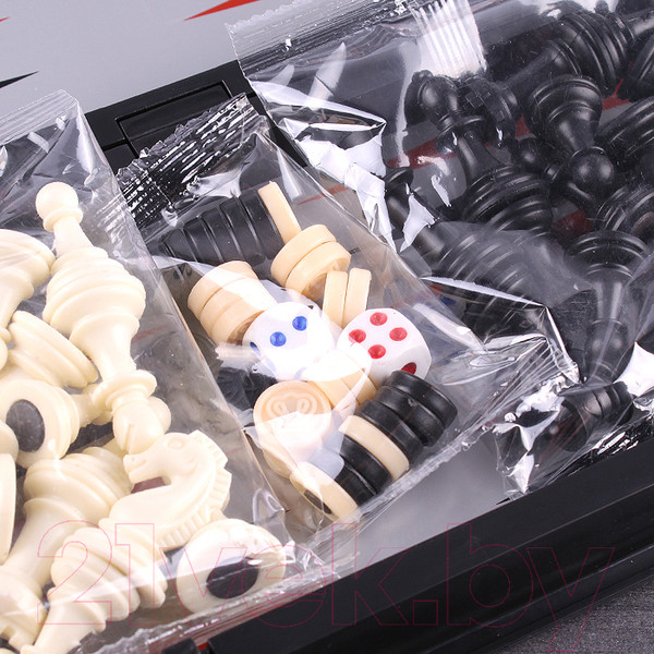 Изображение товара Набор настольных игр Darvish 3 в 1 Шахматы, шашки, нарды / SR-T-2060