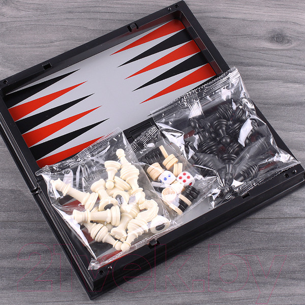 Изображение товара Набор настольных игр Darvish 3 в 1 Шахматы, шашки, нарды / SR-T-2060