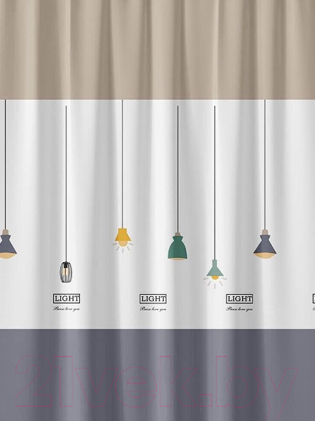 Изображение товара Шторка-занавеска для ванны Perfecto Linea Secret 36-118101 (лампы)