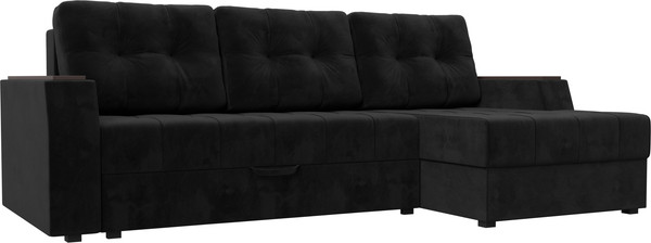 Изображение товара Диван угловой Лига Диванов Эмир БС правый (велюр черный)
