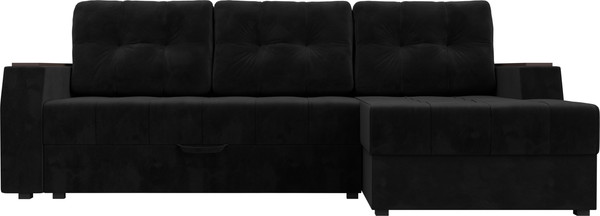 Изображение товара Диван угловой Лига Диванов Эмир БС правый (велюр черный)