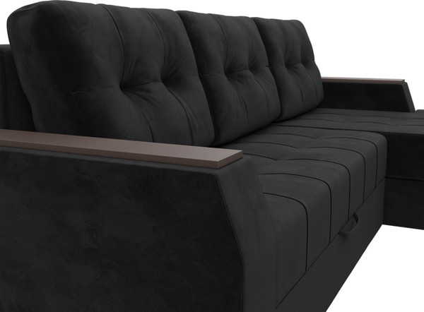 Изображение товара Диван угловой Лига Диванов Эмир БС правый (велюр черный)