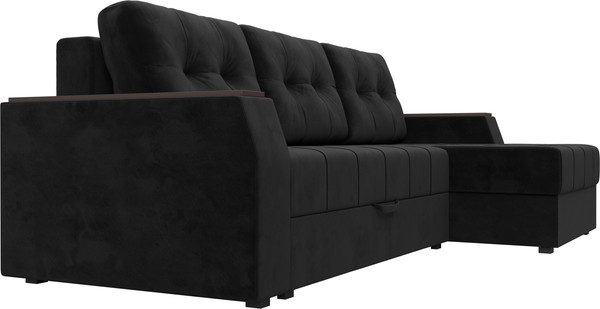Изображение товара Диван угловой Лига Диванов Эмир БС правый (велюр черный)