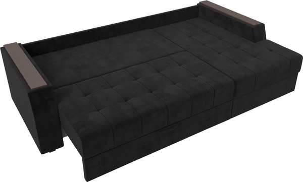 Изображение товара Диван угловой Лига Диванов Эмир БС правый (велюр черный)