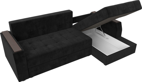 Изображение товара Диван угловой Лига Диванов Эмир БС правый (велюр черный)