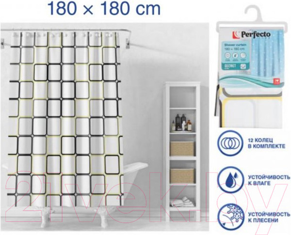 Изображение товара Шторка-занавеска для ванны Perfecto Linea Secret 36-118103 (графика)