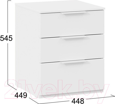 Изображение товара Прикроватная тумба ТриЯ Порто ТД-393.03.01 (белый жемчуг/белый софт)