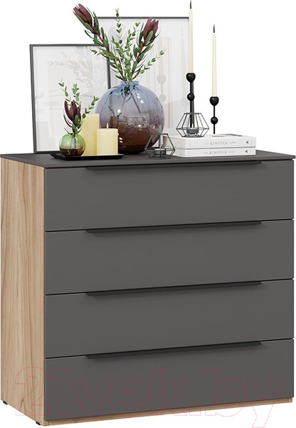 Изображение товара Комод ТриЯ Порто ТД-393.04.01 (яблоня беллуно/графит софт)