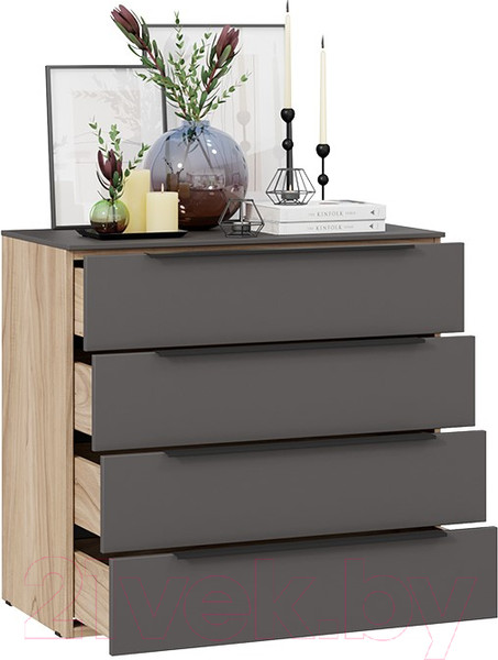 Изображение товара Комод ТриЯ Порто ТД-393.04.01 (яблоня беллуно/графит софт)