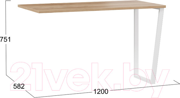 Изображение товара Письменный стол ТриЯ Порто ТД-393.15.01 (белый/яблоня беллуно)