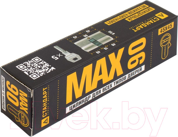 Изображение товара Цилиндровый механизм замка УЗК Стандарт Max 90-5K SN / 14792