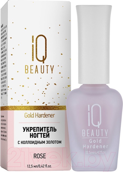 Изображение товара Средство для укрепления ногтей IQ Beauty Gold Hardener Rose С коллоидным золотом (12.5мл)