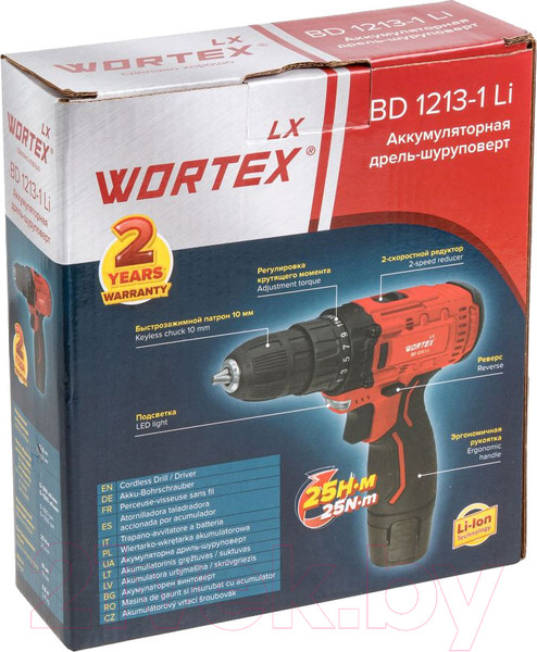 Изображение товара Аккумуляторная дрель-шуруповерт Wortex BD 1213-1 Li (1329350)