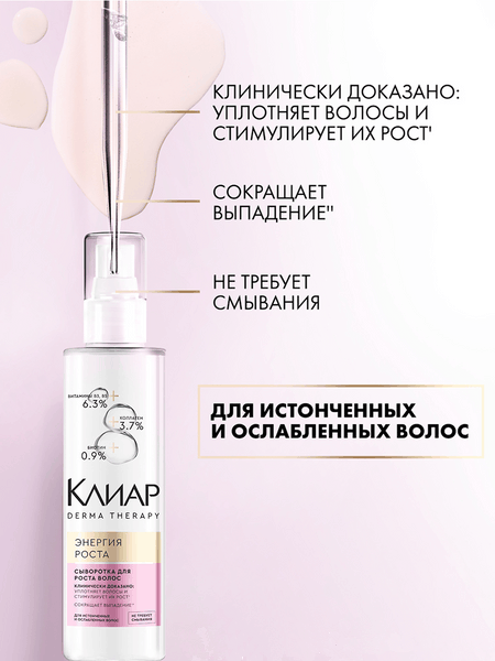 Изображение товара Сыворотка для волос Clear Derma Therapy Энергия роста (190мл)