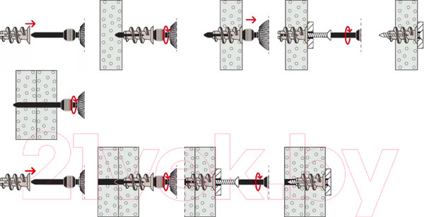 Изображение товара Дюбель для гипсокартона FISCHER GK 22мм 52389K (100шт)