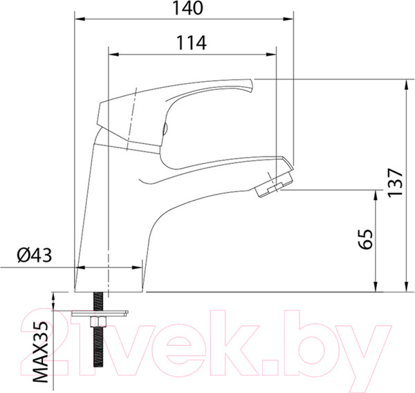 Изображение товара Смеситель Milardo Sterm STESB00M01