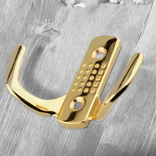 Изображение товара Крючок для одежды Trodos ZY-201В 2-рожковый сплав ЦАМ (золото)