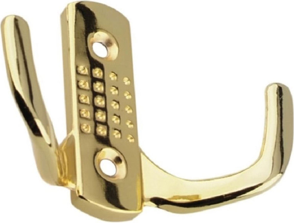 Изображение товара Крючок для одежды Trodos ZY-201В 2-рожковый сплав ЦАМ (золото)