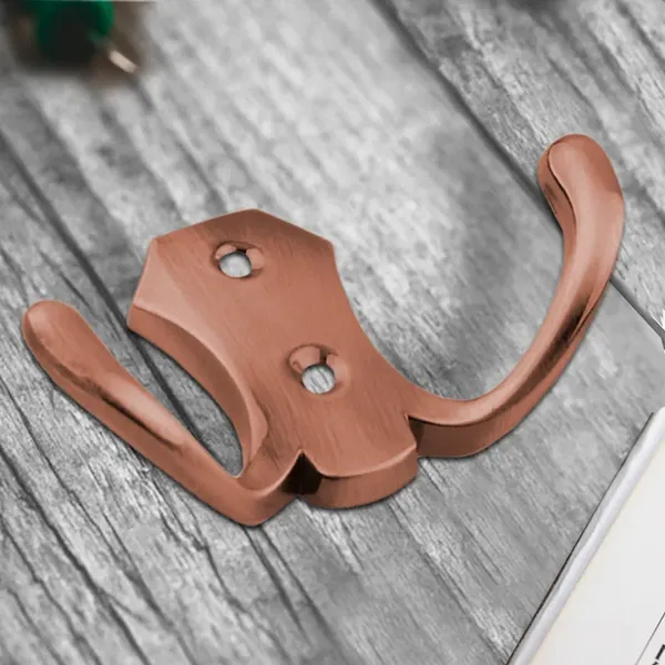 Изображение товара Крючок для одежды Trodos ZY-204В 2-рожковый сплав ЦАМ (медь)