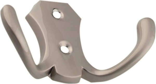 Изображение товара Крючок для одежды Trodos ZY-204В 2-рожковый сплав ЦАМ (никель)