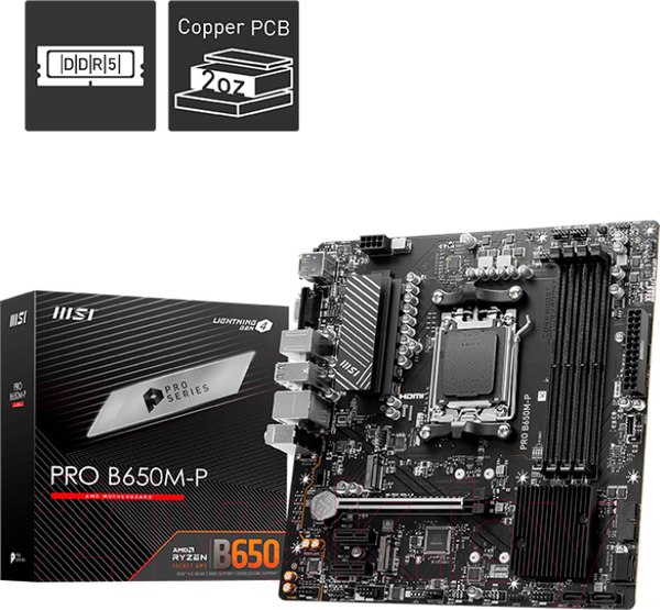 Изображение товара Материнская плата MSI PRO B650M-P
