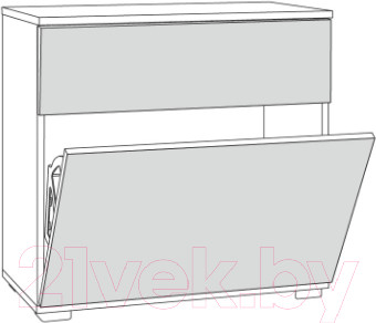 Изображение товара Тумба для обуви Mobi Октава 16.127 (серый графит 0162 РЕ/дуб золотой Craft/графит ZB 856-2 ПВХ)