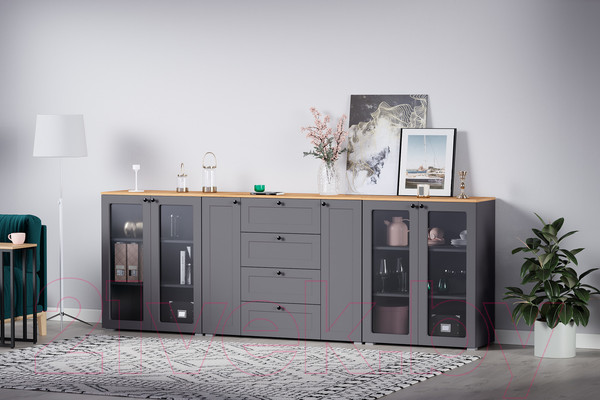 Изображение товара Тумба Mobi Остин 16.394.01 (серый графит 0162 РЕ/дуб золотой craft/графит ZB 856-2 ПВХ)