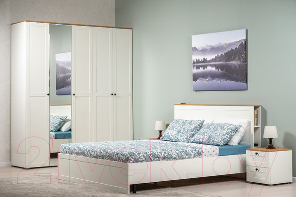 Изображение товара Шкаф Mobi Остин 13.336.02 (белый PE шагрень/дуб золотой craft/белая шагрень 4101 ПВХ)